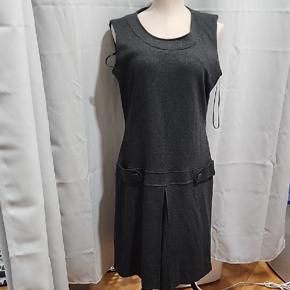 Calvin Klein Charcoal Sleeveless Midi Dress